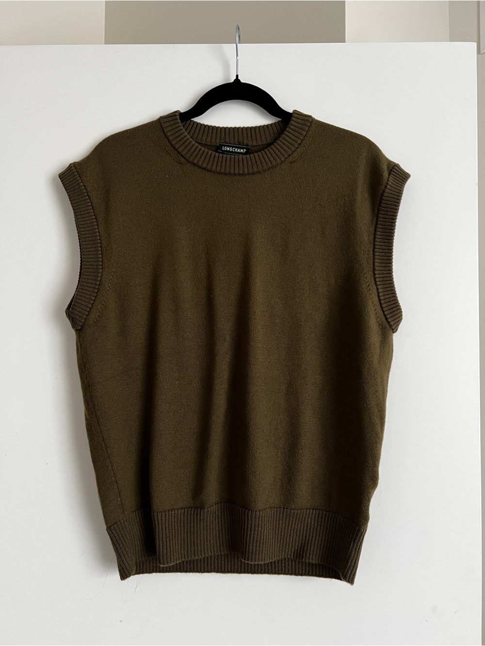 Longchamp Olive Green Crewneck Knit Top
